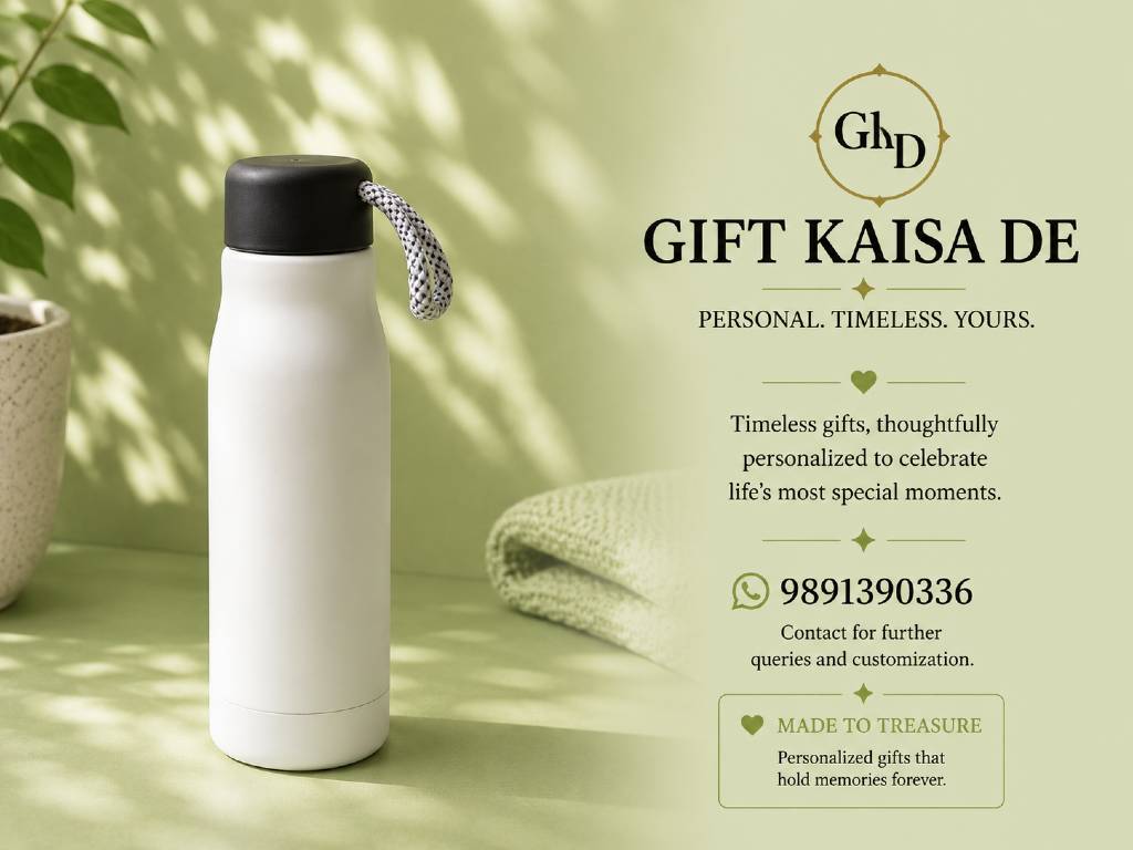 ThermoTrail Bottle premium white - with engraved name view 3