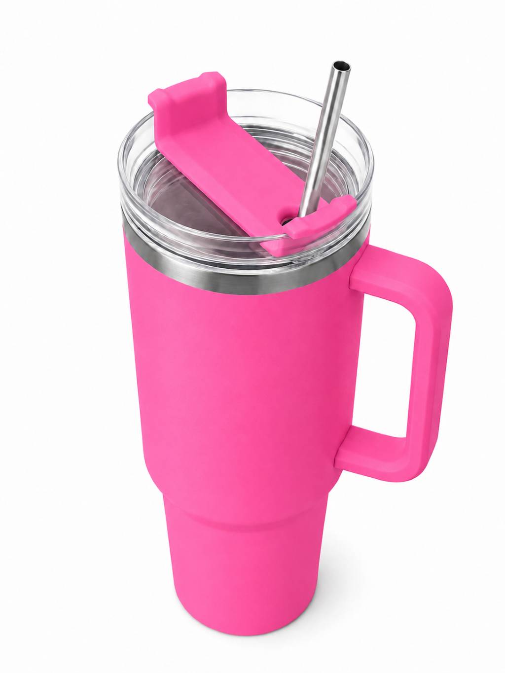 Customized Personalized Stainless Steel Travel Mug with Handle | Double-Wall Vacuum Insulated Tumbler view 3