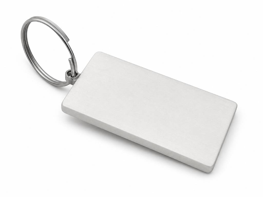 Personalized Wooden Rectangle Keychain | Custom Name & Logo Engraved Wooden Keychain view 2