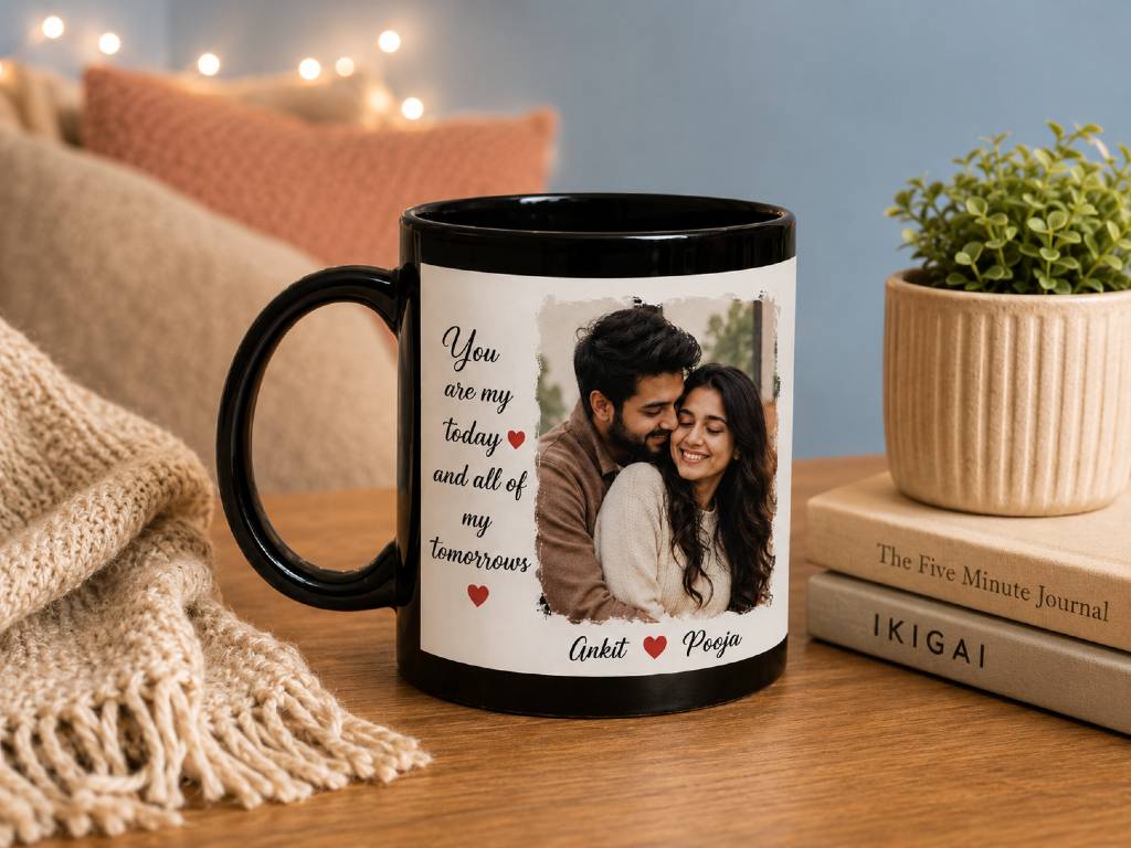 Customizable Photo Patch Mug |  It's a customizable gift that allows you to print a favorite picture or logo, making it a unique and sentimental item for any occasion.