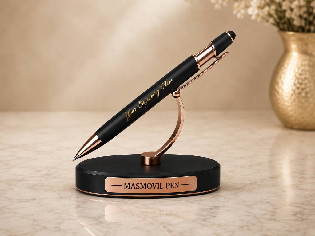 Masmovil velvet touch pen with Engraving