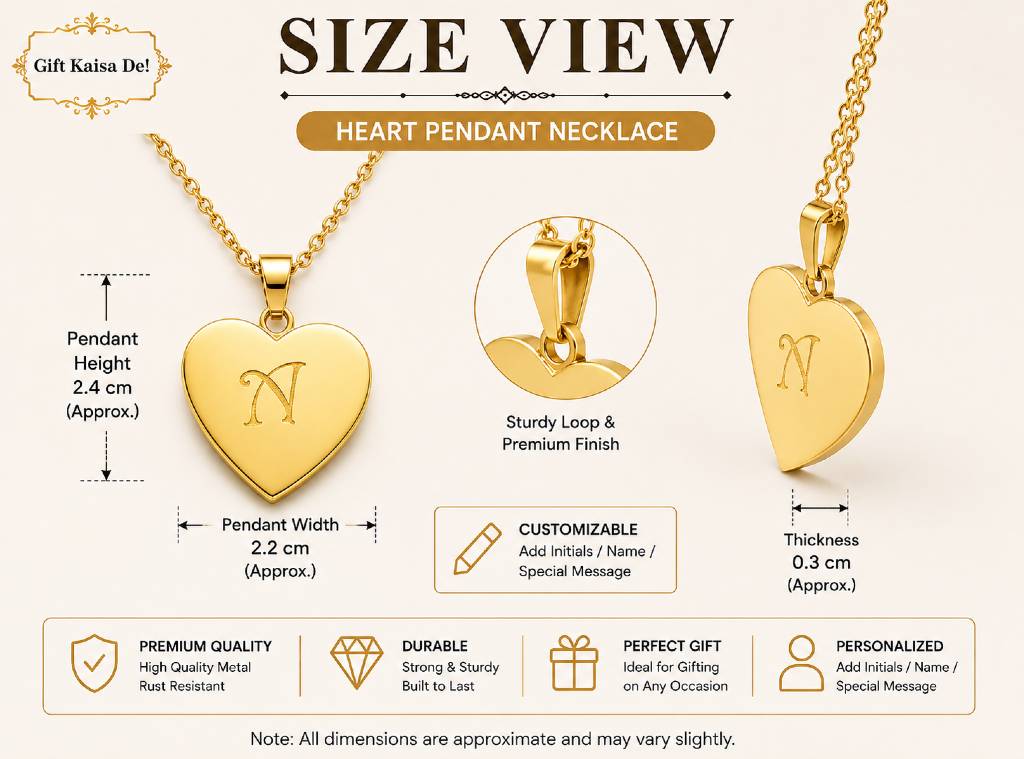 Personalized Heart Pendant Necklace (Custom Engraved) view 3