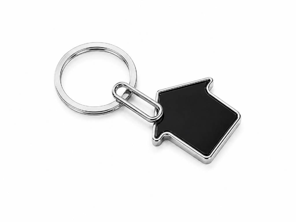 Bright Home Sleek Metallic Keychain | – Premium Oval Engraving Tag view 2