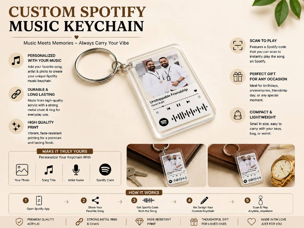 Custom Spotify Keychain | – Carry Your Song, Cherish the Bond view 3