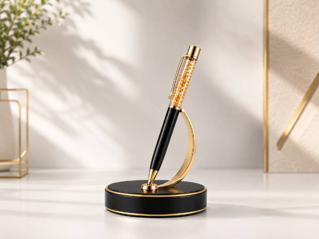 Golden Glory Personalized Floating Foil Pen – Custom Name Engraved Luxury Signature Pen