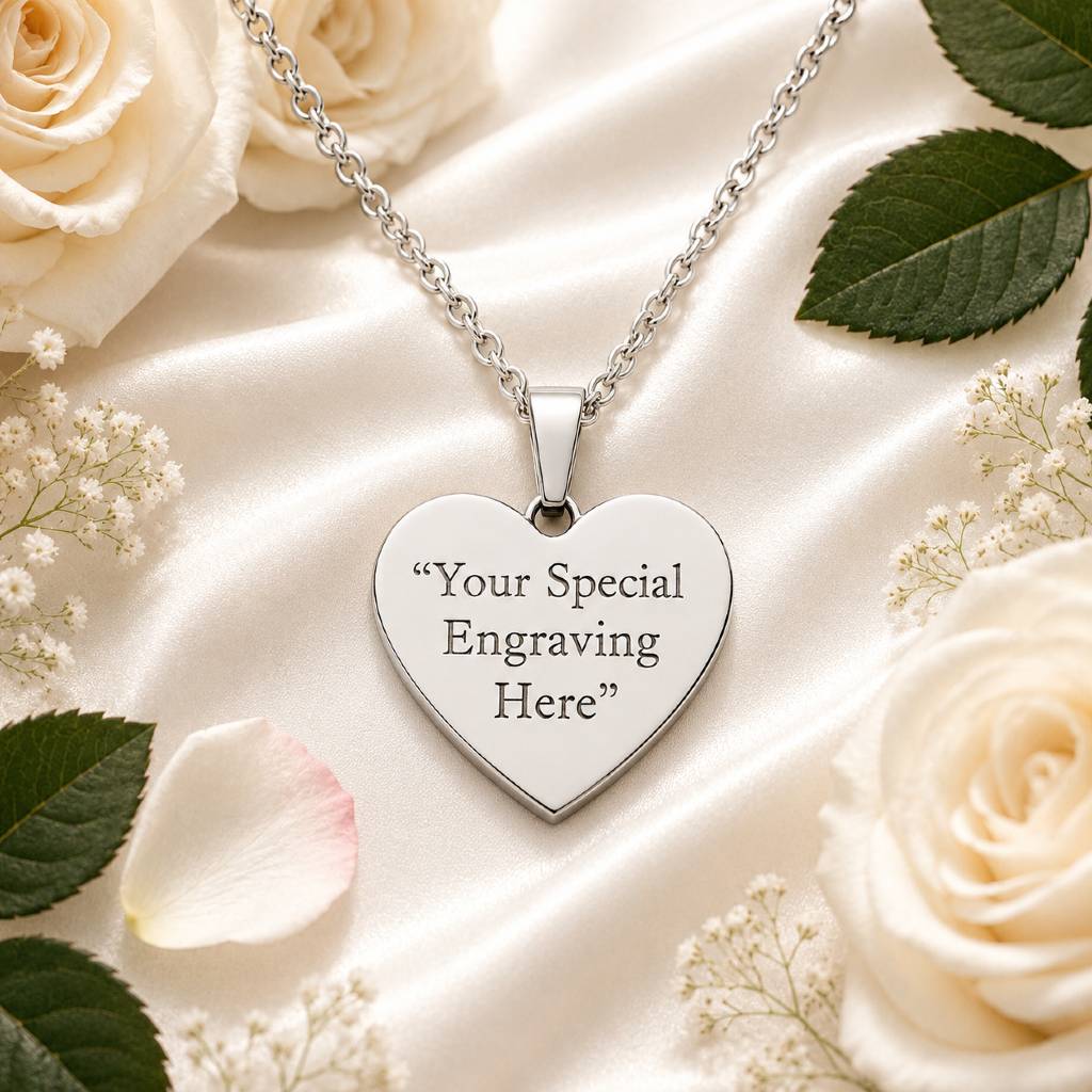 Personalized Heart Name Pendant with Velvet Gift Box