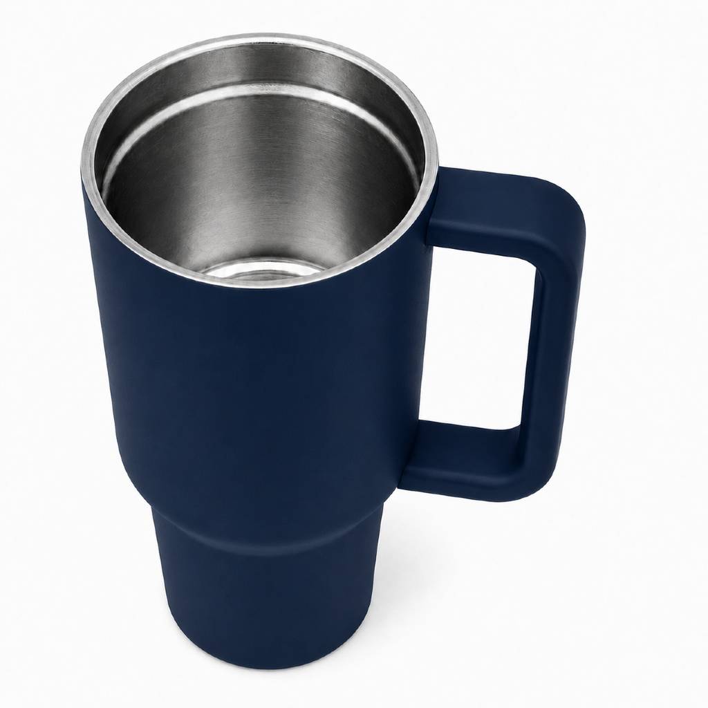 Customized Personalized Stainless Steel Travel Mug with Handle | Double-Wall Vacuum Insulated Tumbler view 5