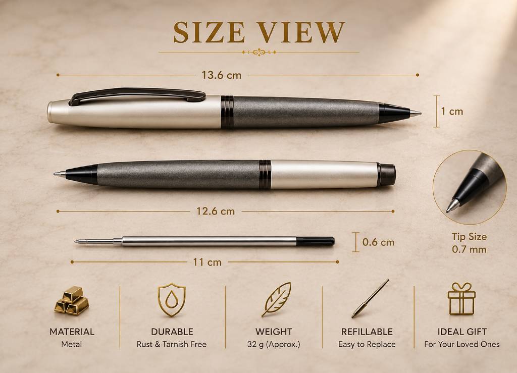 Evolve Premium Dual-Tone Metal Pen with Personalized Name | Executive Corporate Gift view 2