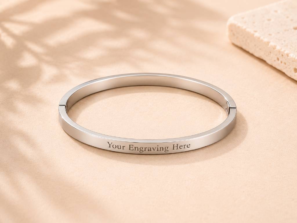 Personalized Engraved Name Bracelet – Sleek & Modern Wristwear