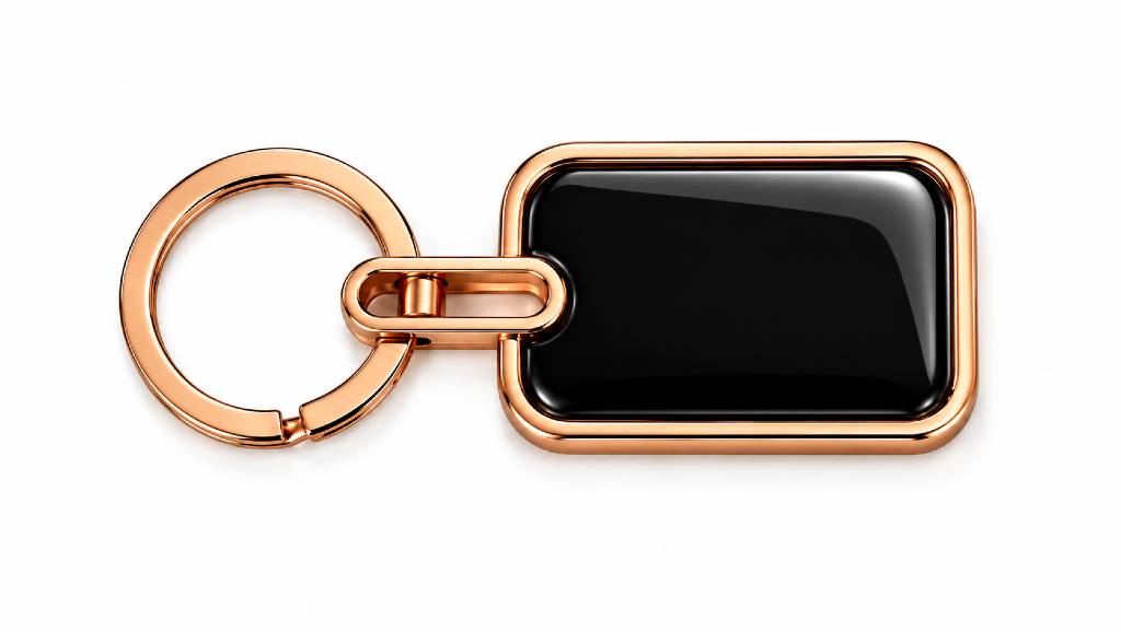 Premium Personalized Precious Keychain | Black & Rose Gold Metal Keychain | Custom Name, Logo & Message Key Ring view 2