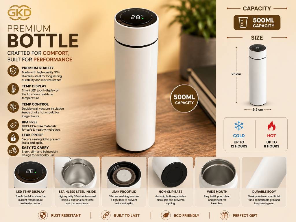 DIGIT TEMP FLASK PREMIUM  WITH ENGRAVING NAME view 2