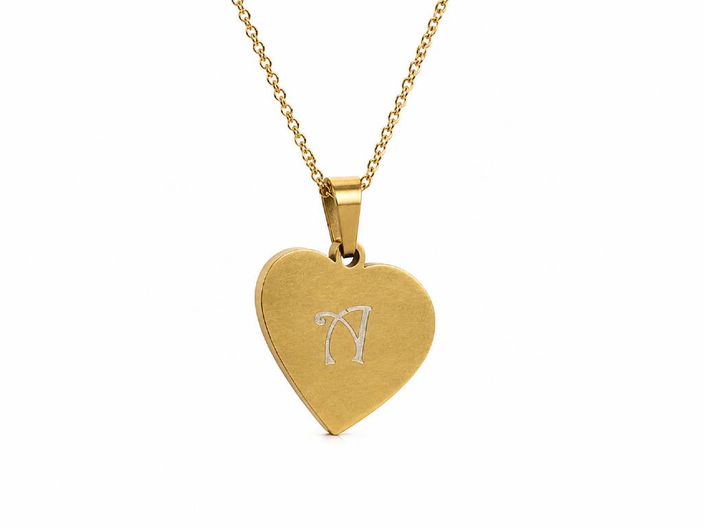 Personalized Heart Pendant Necklace (Custom Engraved) view 2