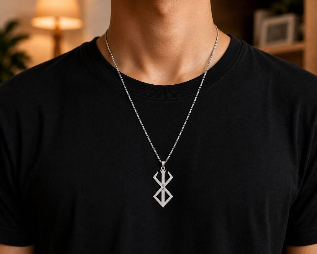 Customised Berserk Brand of Sacrifice | Engrave with Initials | Stainless Steel Pendent view 2
