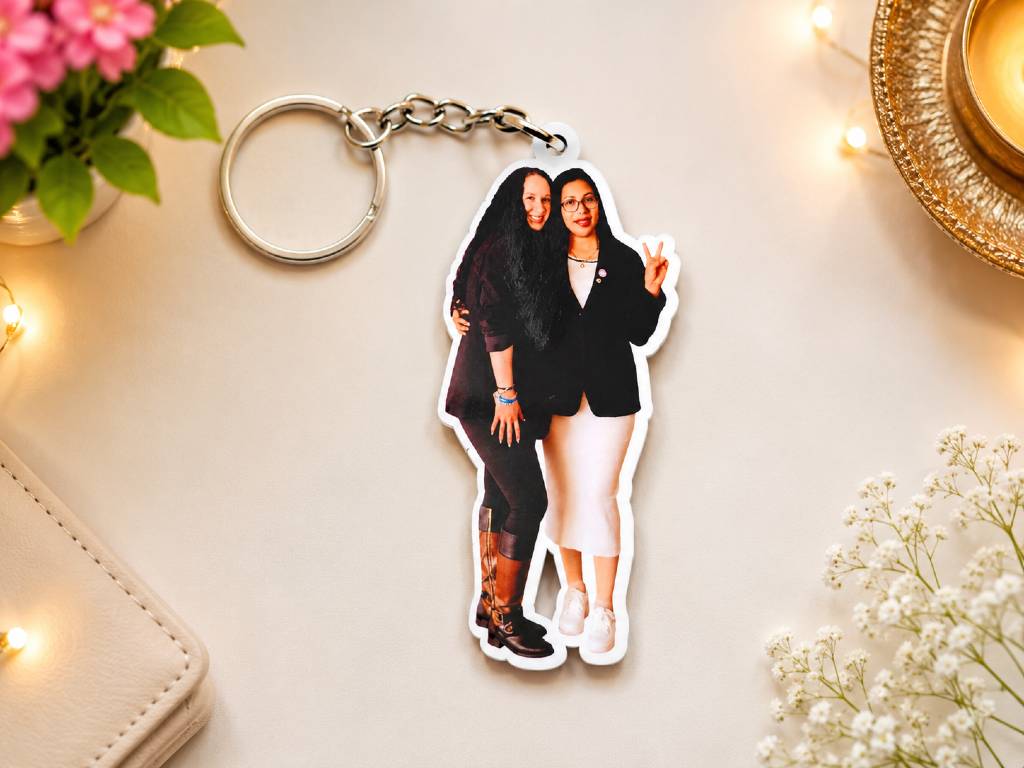 Customized Photo Cutout Acrylic Keychain | Personalized Picture Keychain | Custom Photo Keyring Gift