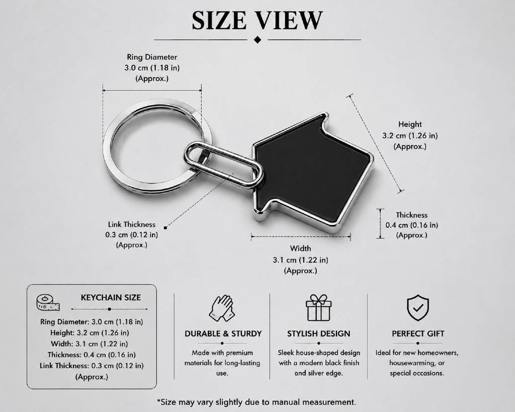 Bright Home Sleek Metallic Keychain | – Premium Oval Engraving Tag view 3