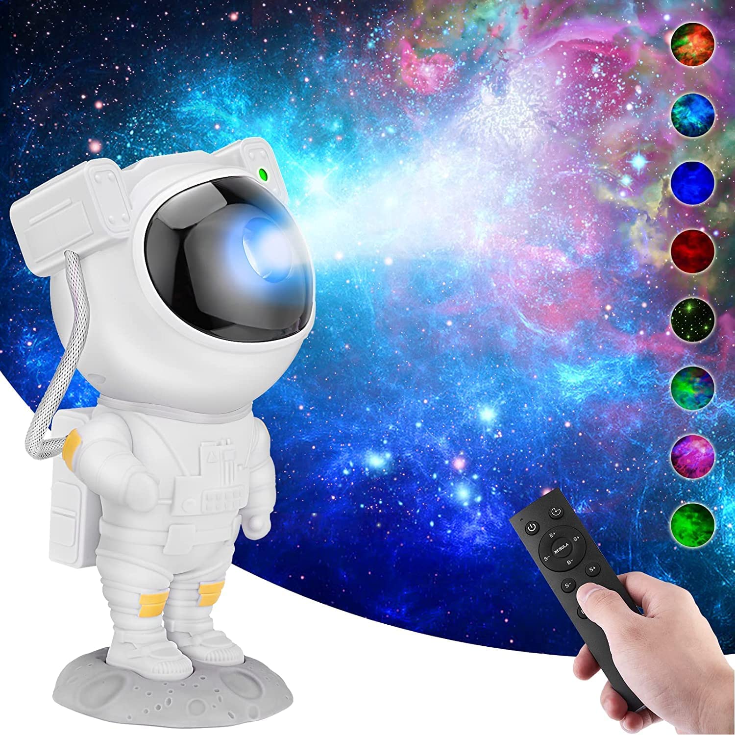 Astronaut Galaxy Projector Lamp | Remote-Controlled Star & Nebula Night Light