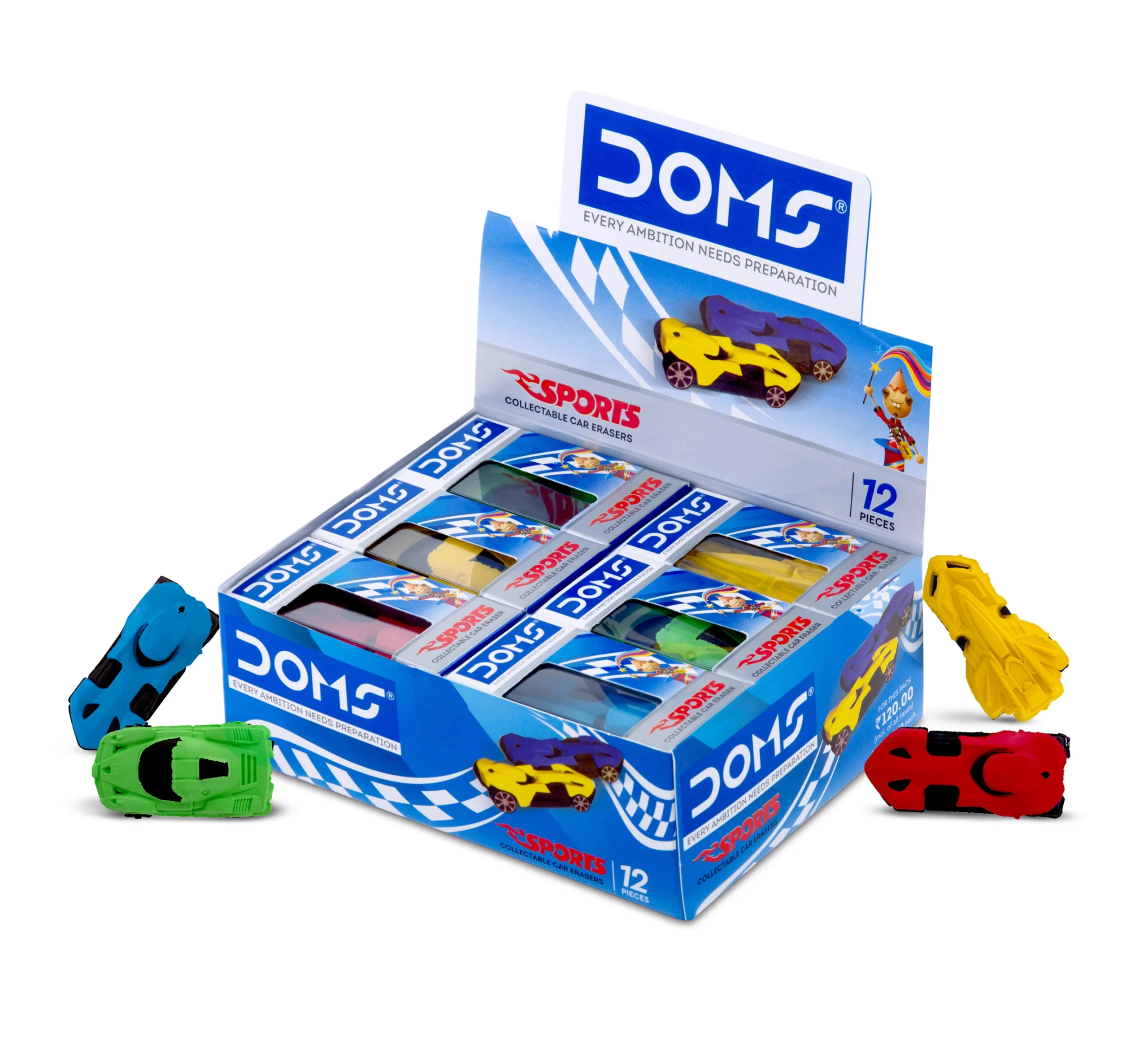 DOMS Sports Eraser | Fun Car-Shaped Eraser for Kids & Students