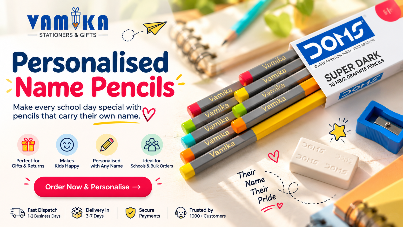 Personalised Back to School Pencils view