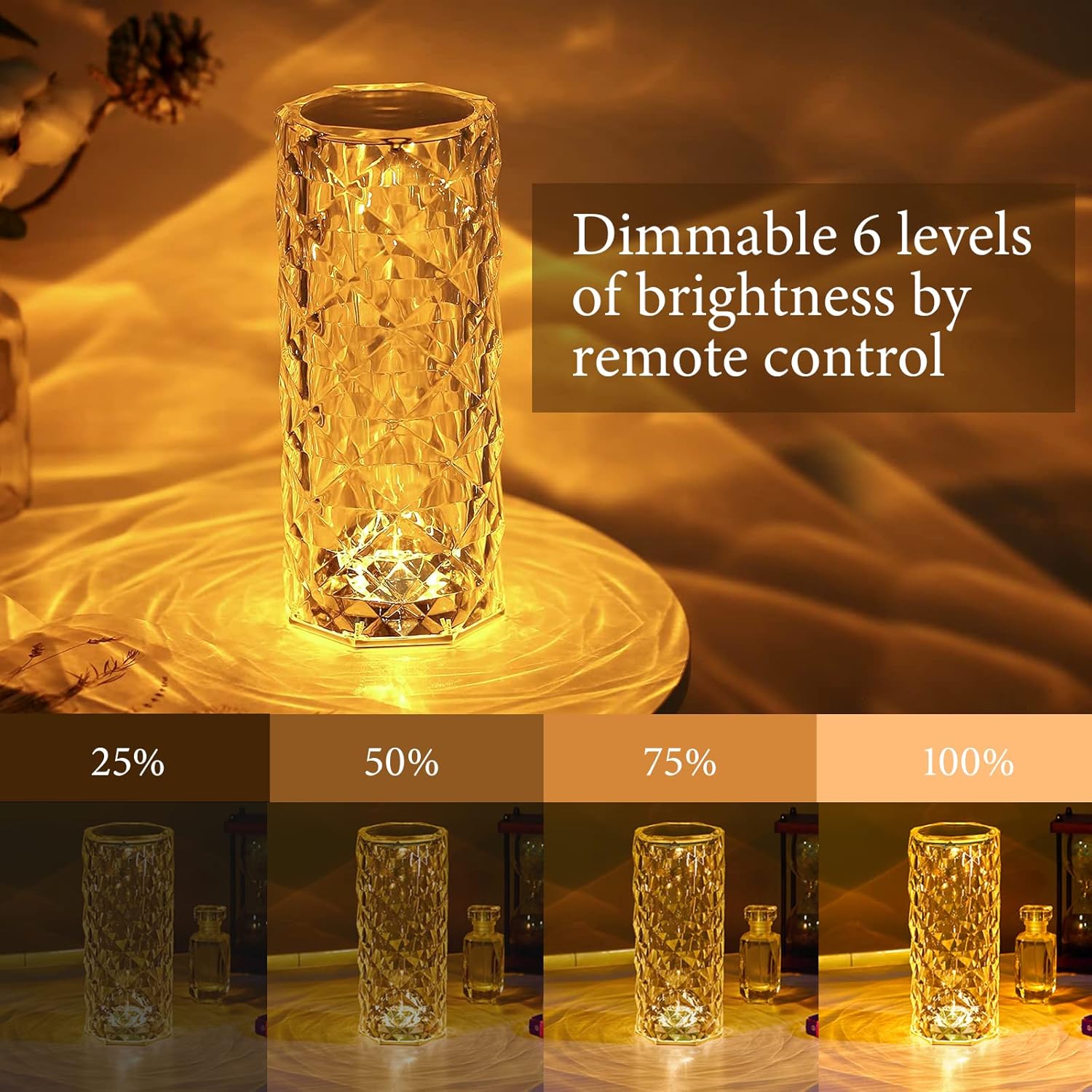 Crystal Diamond Table Lamp - Image 3