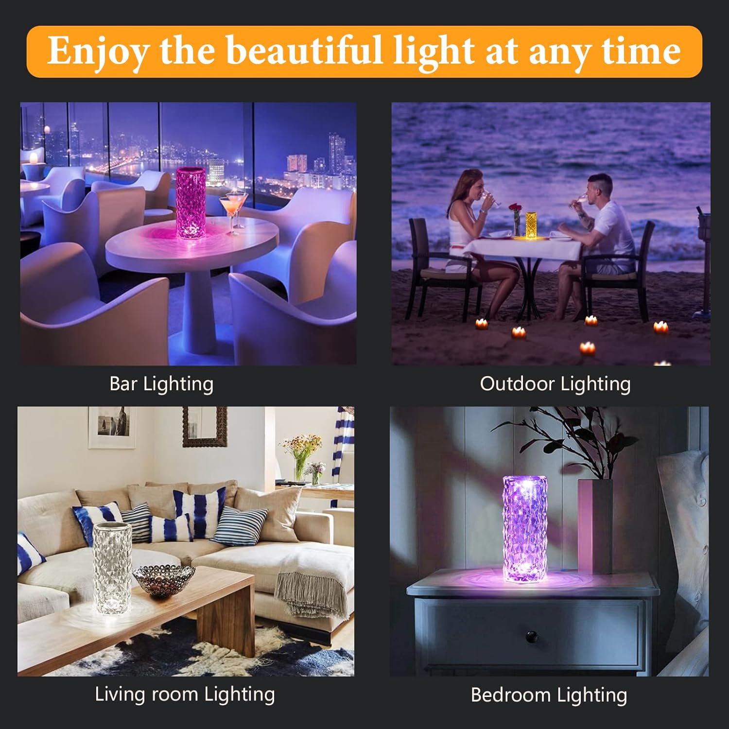 Crystal Diamond Table Lamp - Image 4