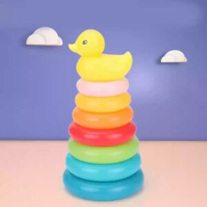 Yellow Duck Stacking Rings Toy for Kids – Multicolor Educational Fun