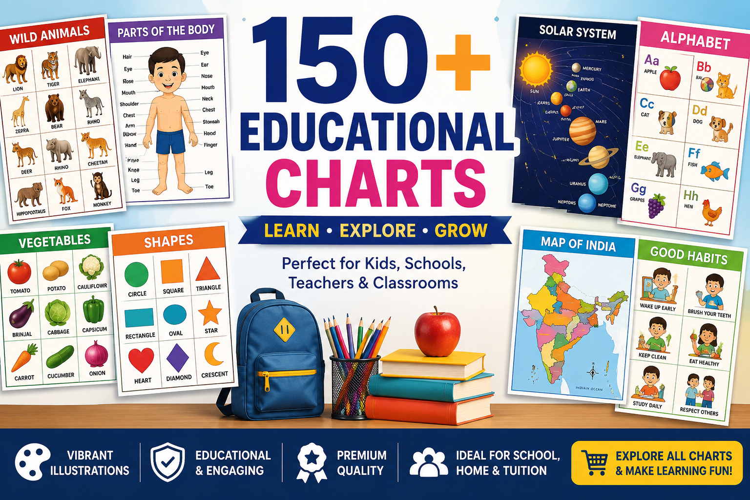 Educational Charts for Kids & Schools