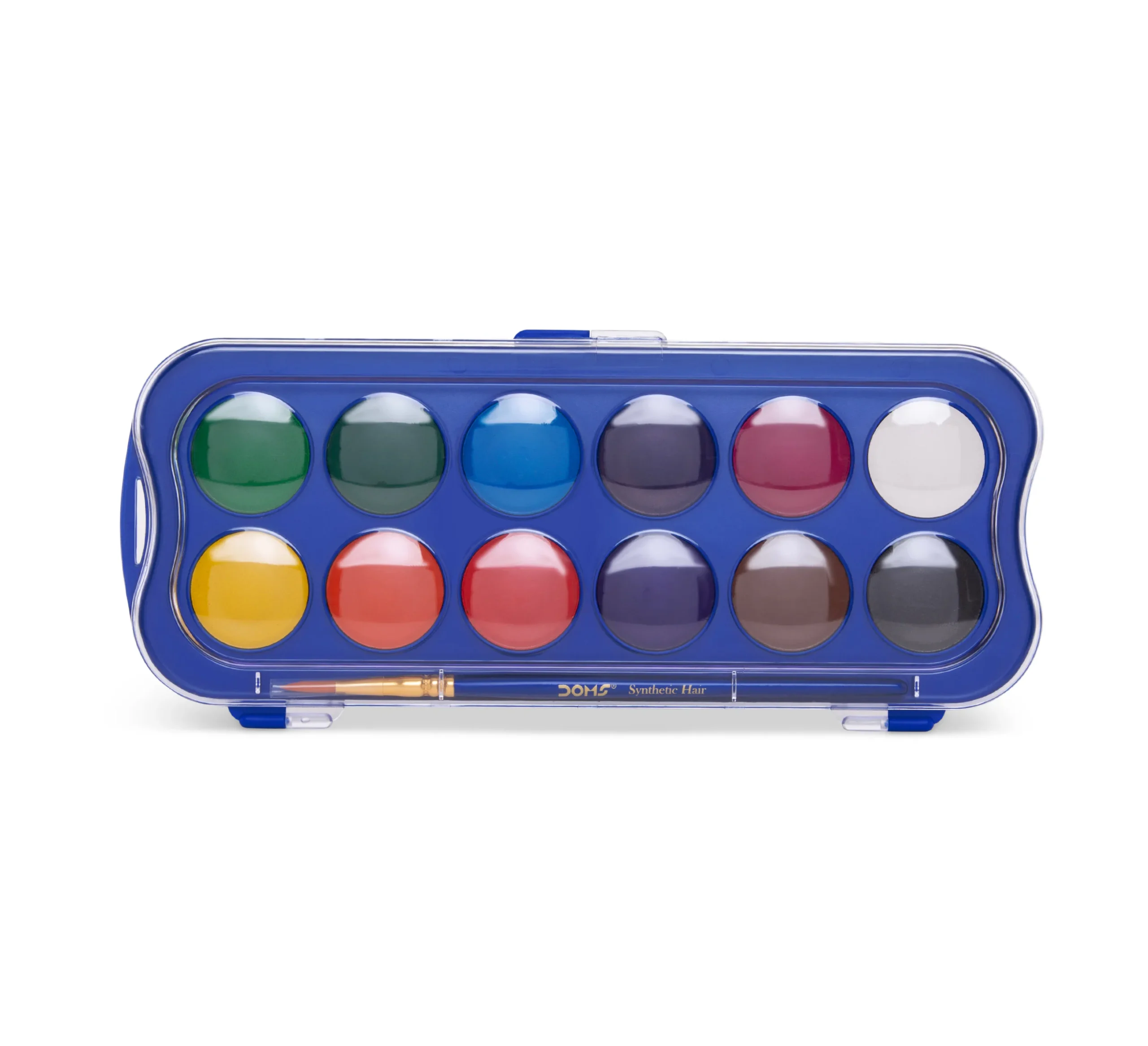 DOMS Aqua Colour Cakes 12 Assorted Shades with Brush - Image 2