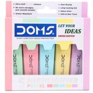 DOMS Pastel Highlighter Assorted Pack of 5